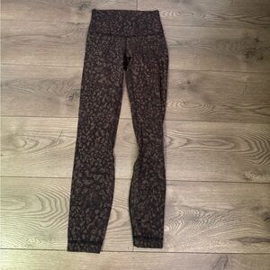 Lululemon Align Brown Leopard Print Leggings Size 2 Inseam 25”